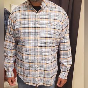 Ralph Lauren Plaid Shirt Size XL Classic Fit Men’s White Blue Orange Green